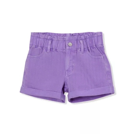 Girls Denim Paperbag Shorts - primary