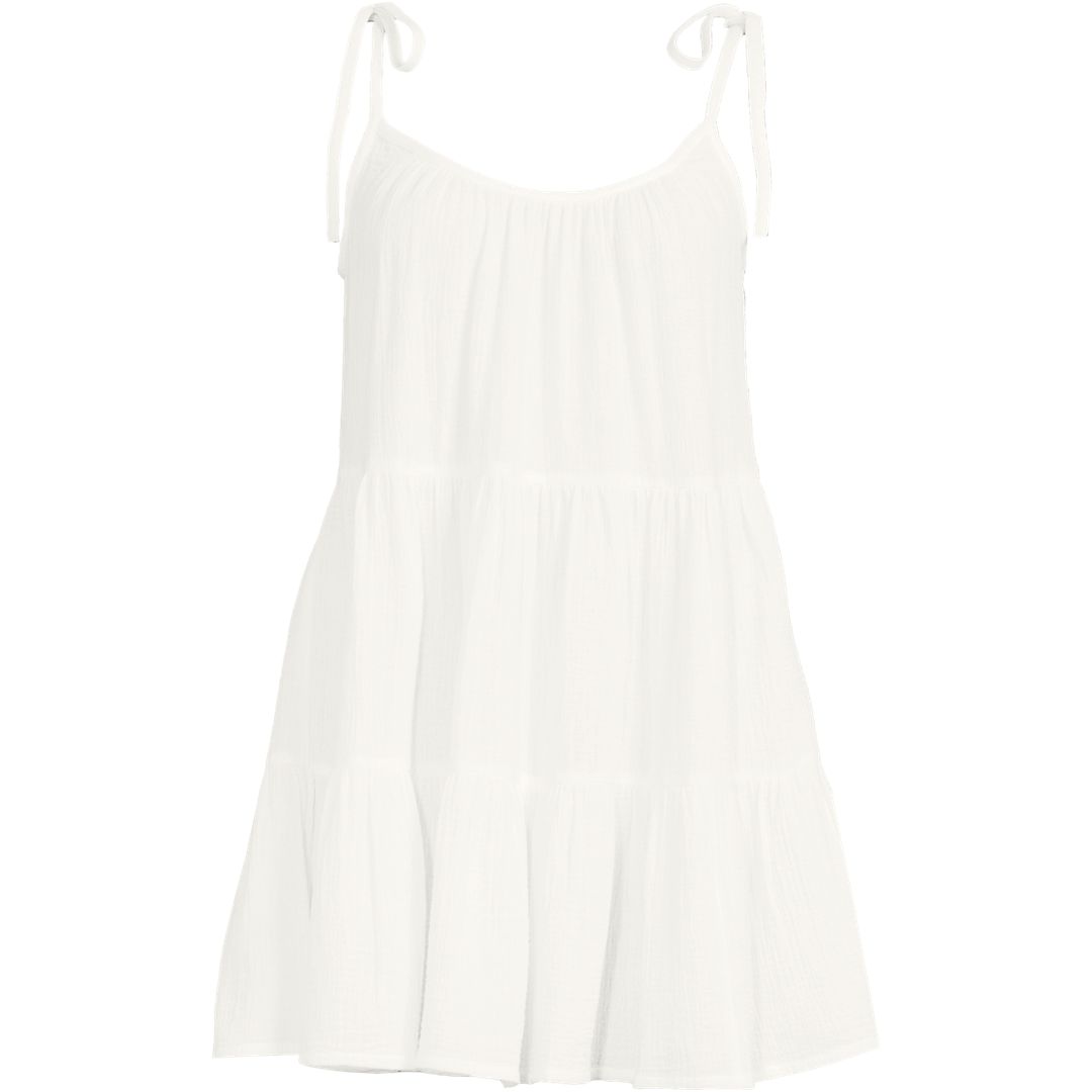 Women's Cotton Gauze Tiered Mini Cover-up Dress