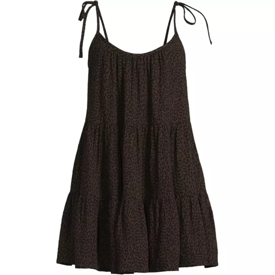 Women's Oversized Cotton Gauze Tiered Mini Cover-up Dress - primary