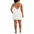 Women's Plus Size Oversized Cotton Gauze Tiered Mini Cover-up Dress, Back