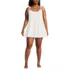 Women's Plus Size Oversized Cotton Gauze Tiered Mini Cover-up Dress, Front