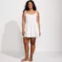 Women's Plus Size Oversized Cotton Gauze Tiered Mini Cover-up Dress, Front