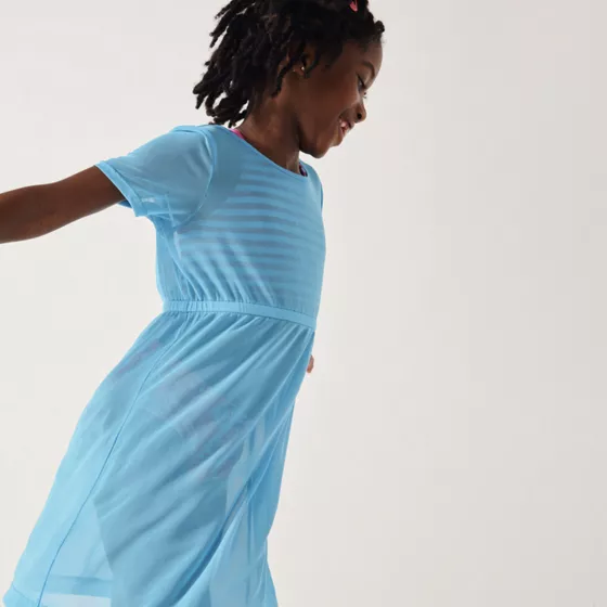 Girls Short Sleeve Mesh Cover Up - primary