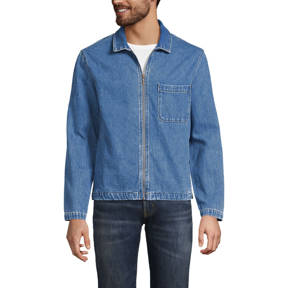 Men's Lightweight Denim Full Zip Jacket | Lands' End