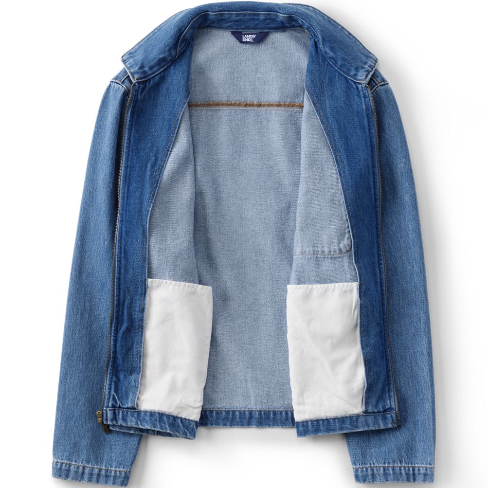 Men's Lightweight Denim Full Zip Jacket | Lands' End