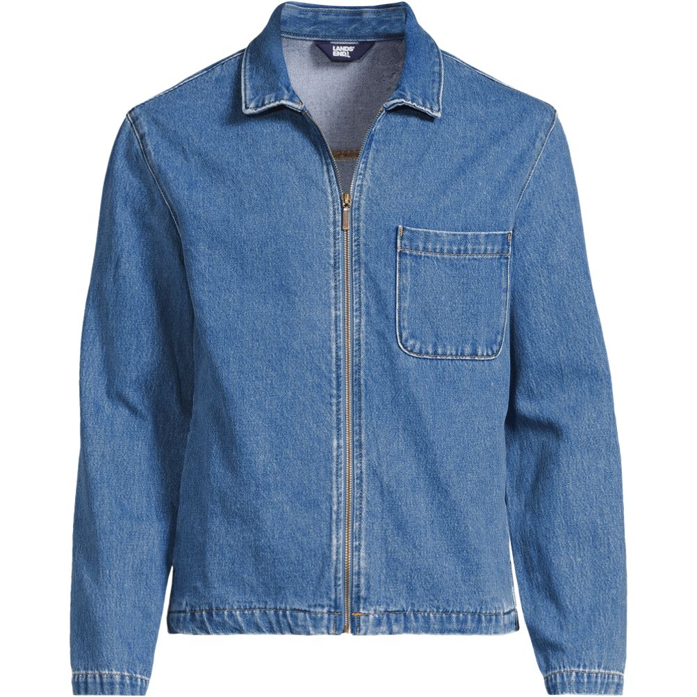 Men's Lightweight Denim Full Zip Jacket | Lands' End
