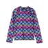 Girls Chorine Resistant Long Sleeve Mock Neck Rash Guard, alternative image