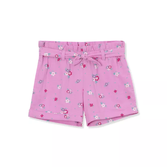 Girls Belted Woven Pull On Shorts - primary