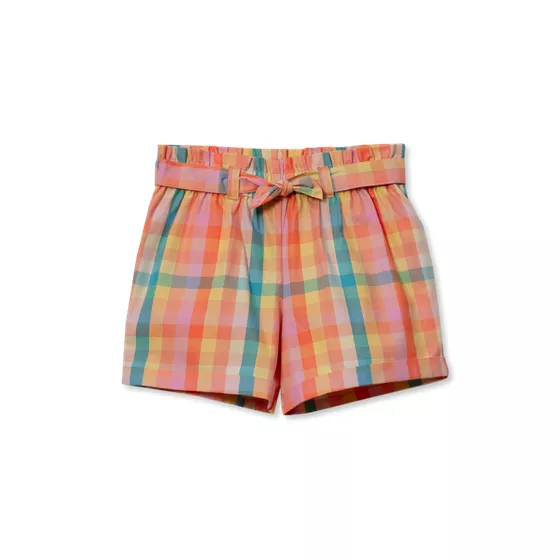 Girls Belted Woven Pull On Shorts - primary