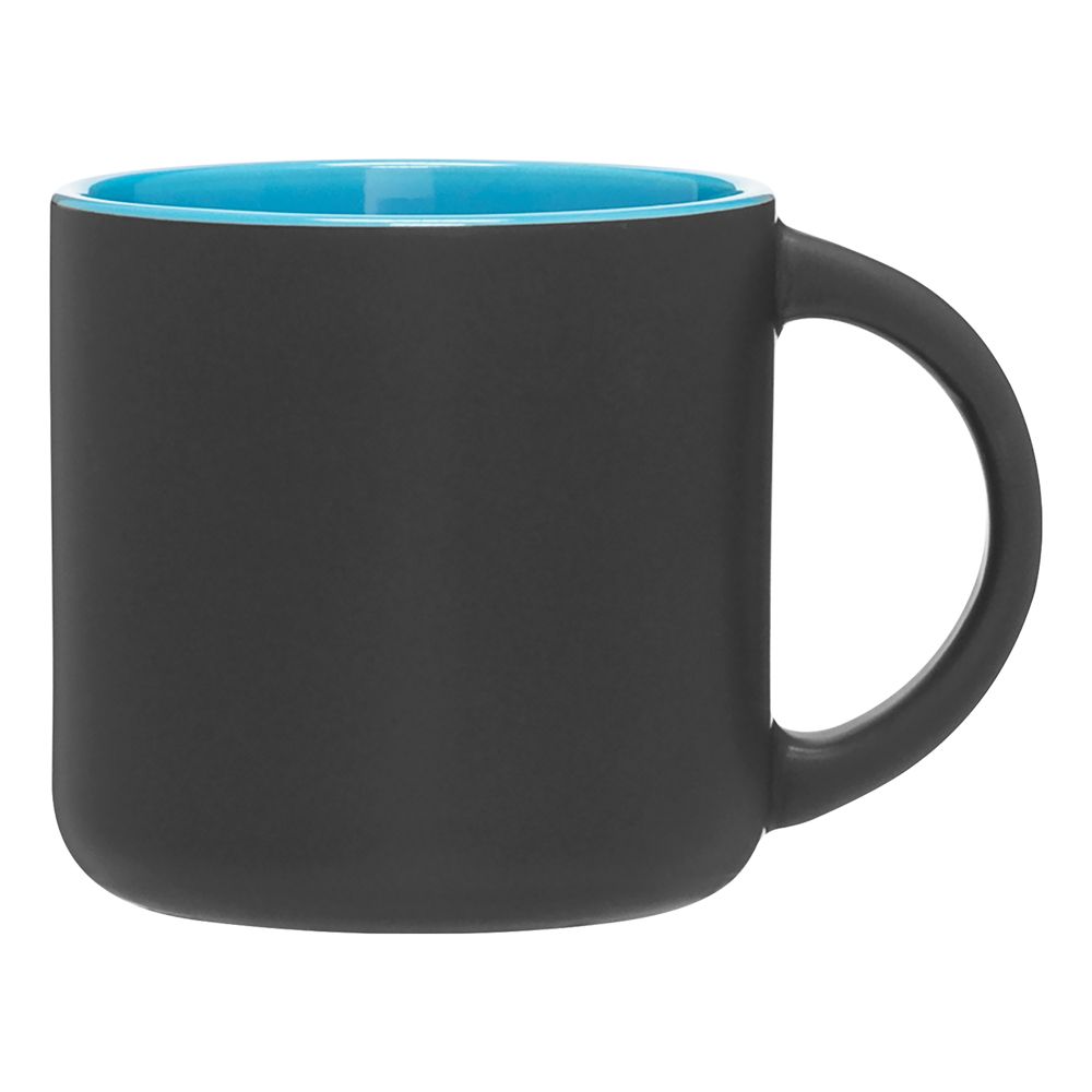 14oz Minolo Black Matte Ceramic Custom Logo Mug - Sky Blue - One Size