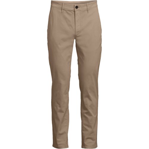 Stretch Chinos, Slim Fit, Men, size: 33, regular, Ivory, Cotton-blend, by Lands' End