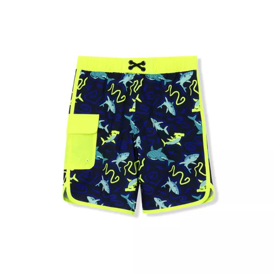 Boys Chlorine Resistant Cargo Hydroliner Long Board Shorts - primary