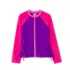 Girls Chlorine Resistant Long Sleeve Zip Front Rash Guard, alternative image