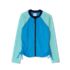 Girls Chlorine Resistant Long Sleeve Zip Front Rash Guard, alternative image