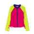 Girls Chlorine Resistant Long Sleeve Zip Front Rash Guard, alternative image