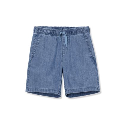 Kids Pull On Chambray Elastic Waist Shorts - primary