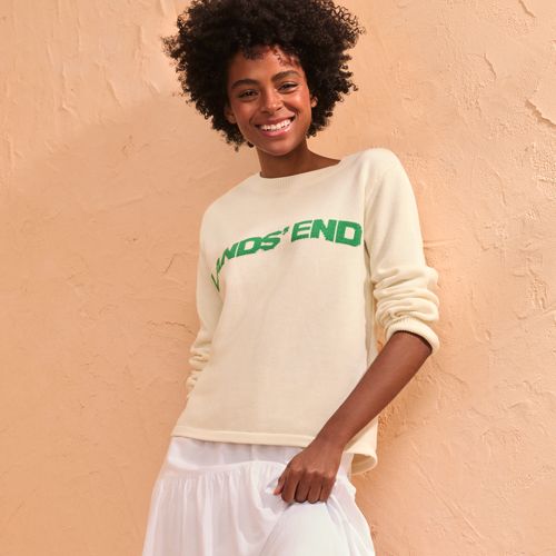 Women's Aran Cable Crew Neck Sweater | Lands' End