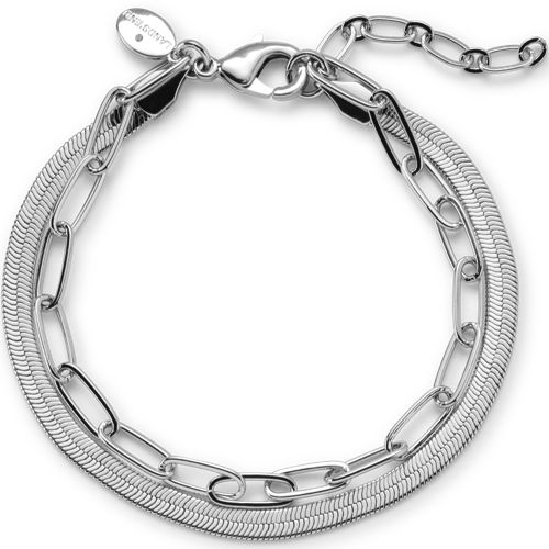 Water-Resistant Double Chain Bracelet - Lands End - Gray 40$