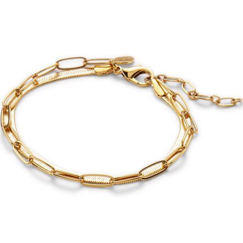  Lands' End Wasserfestes Doppelkettenarmband, Damen, Größe:null Regular, Gelb, By Lands' End 