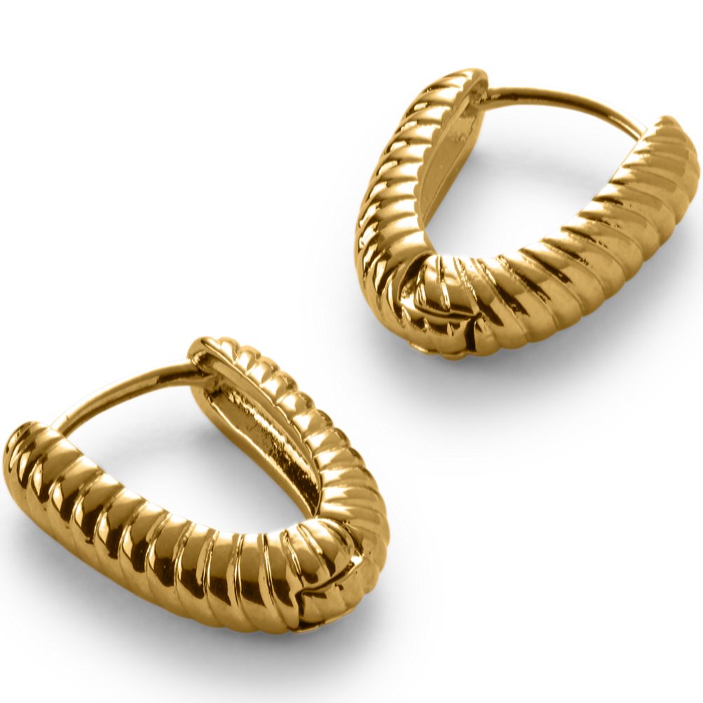 Water Resistant Twisted Small Hoop Earrings Lands End Yellow