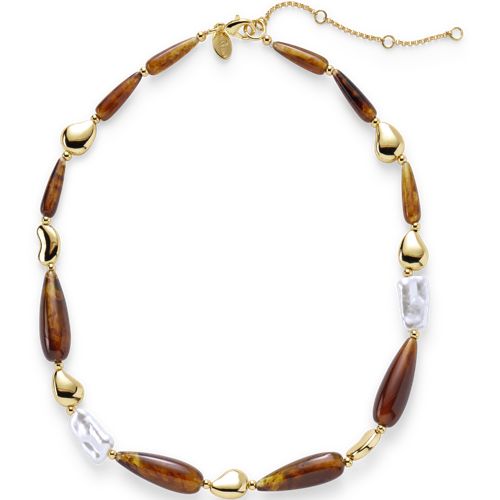 Short Faux Tort Pearl Necklace