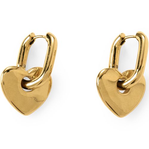 Water-Resistant Heart Hoop Earrings - Lands End - Yellow 30$