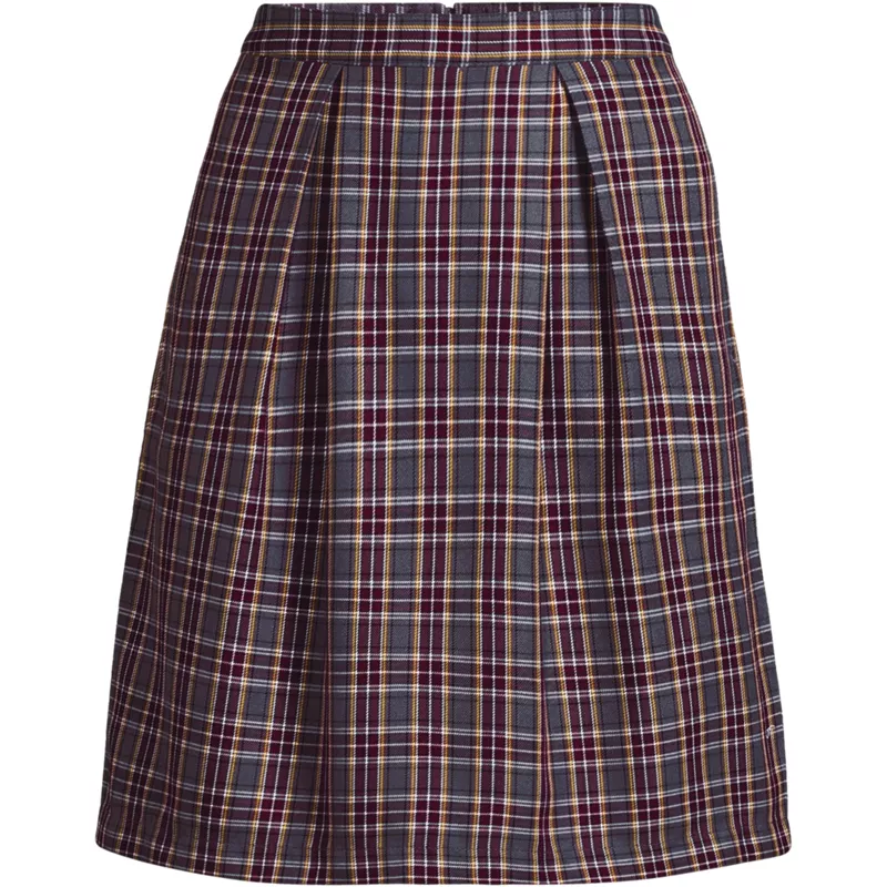 Women's Top of Knee Plaid Skort, Front