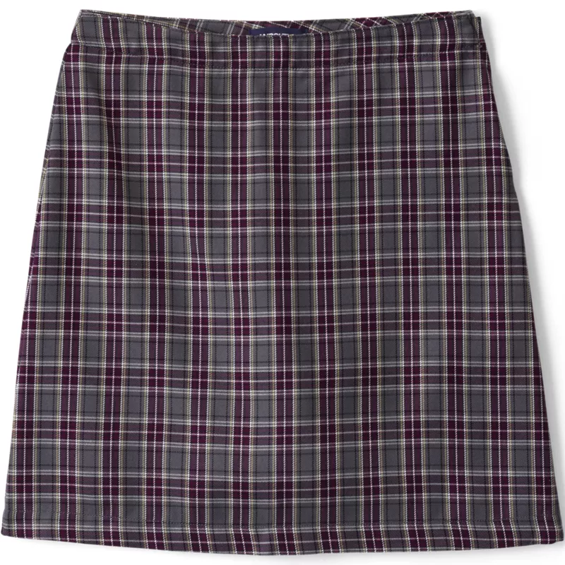 Girls Top of Knee Plaid Skort, Front