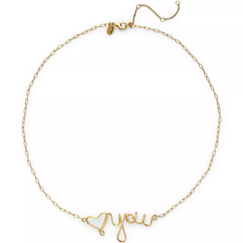 Water-Resistant Love You Necklace, Front