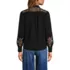 Women's Poplin Lace Inset Long Sleeve Top, Back