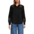 Women's Poplin Lace Inset Long Sleeve Top, Front