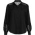Women's Poplin Lace Inset Long Sleeve Top, Front