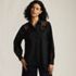 Women's Poplin Lace Inset Long Sleeve Top, Front