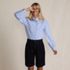 Women's Poplin Ruffle Button Front Shirt, alternative image