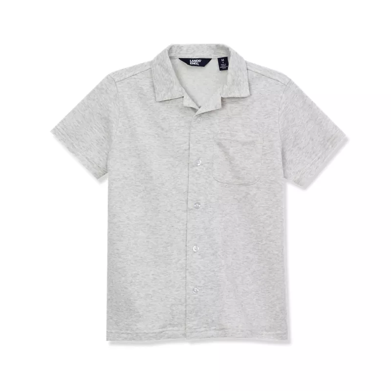 Boys Terry Knit Button Down Shirt, alternative image