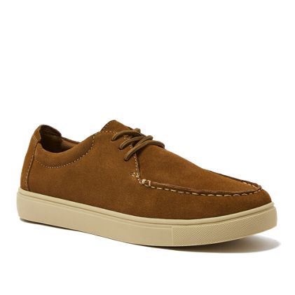 Men's Moc Toe Suede Lace Up Sneakers - primary