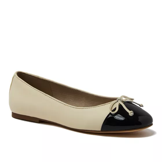 Women's Essential Leather Cap Toe Ballet Flats - primary