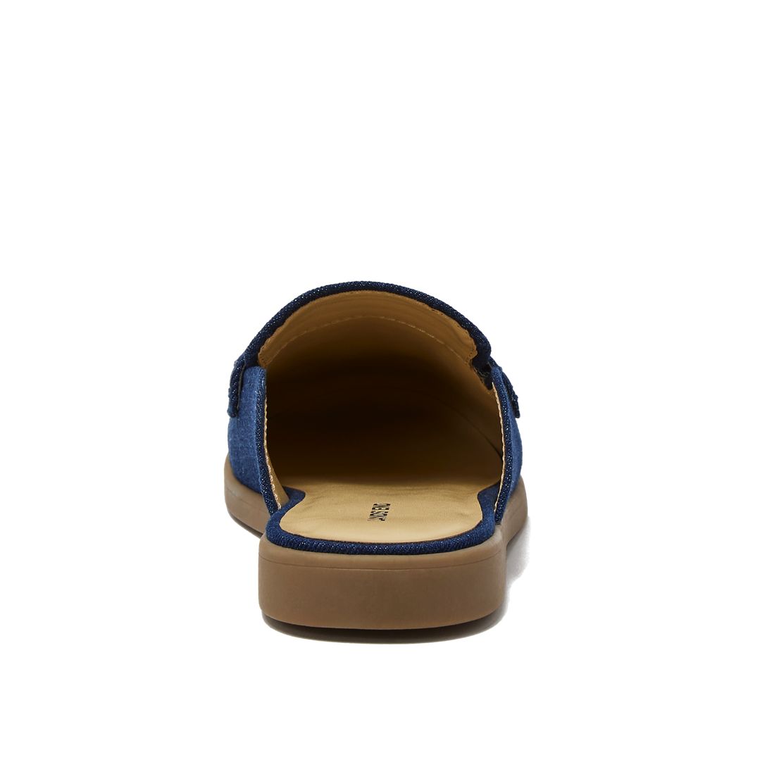 Women's Comfort Slip On Denim Penny Loafer Mules