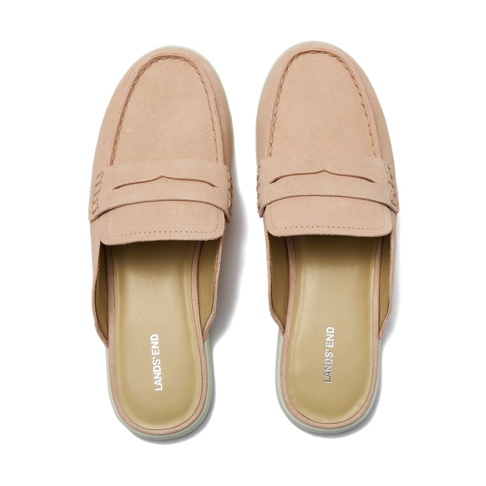 Women's Comfort Slip On Suede Penny Loafer Mules Lands' End
