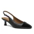 Women's Leather Slingback Cap Toe Kitten Heels, alternative image