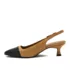 Women's Leather Slingback Cap Toe Kitten Heels, alternative image