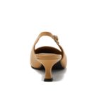 Women's Leather Slingback Cap Toe Kitten Heels