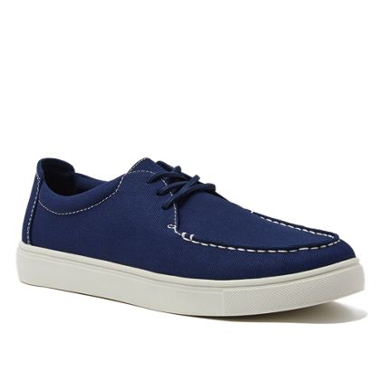 Men's Moc Toe Canvas Lace Up Sneakers - primary
