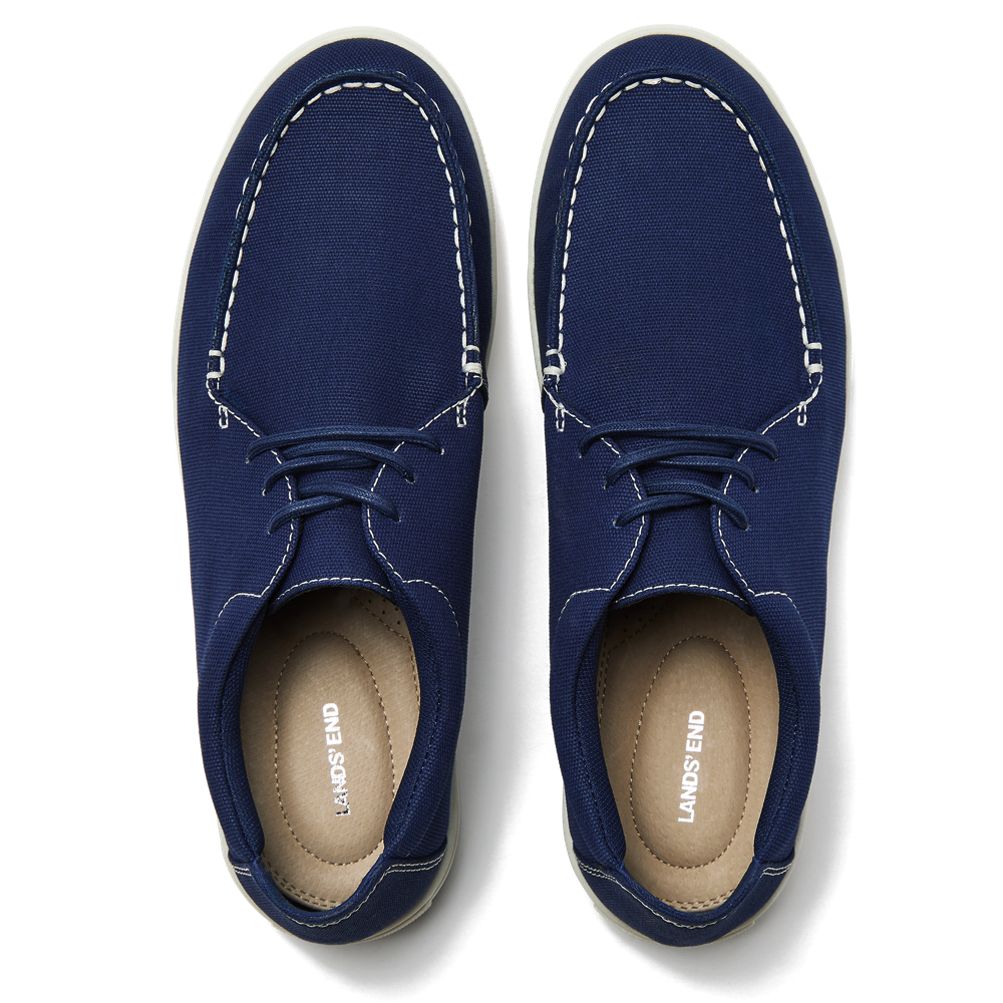 Men's Moc Toe Canvas Lace Up Sneakers | Lands' End