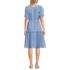 Women's Puff Sleeve Pleated Linen Knee Length Dress, Back