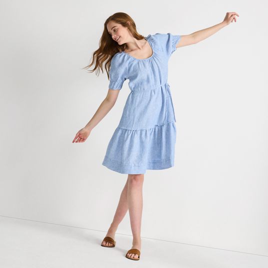 Womens Blue Linen Dresses | Lands' End