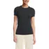 Womens Short Sleeve Tugless Double Layer Crew Neck Knit Top, Front