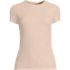 Womens Short Sleeve Tugless Double Layer Crew Neck Knit Top, Front