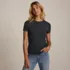 Womens Short Sleeve Tugless Double Layer Crew Neck Knit Top, alternative image