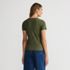 Womens Short Sleeve Tugless Double Layer Crew Neck Knit Top, Back